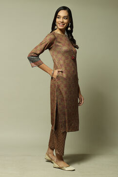 Deep Mustard Straight 2 Piece Set image number 2