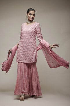 Pink Viscose Garara Suit Set image number 0