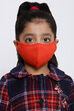 Orange Cotton Lycra Kids Solid Face Mask image number 0
