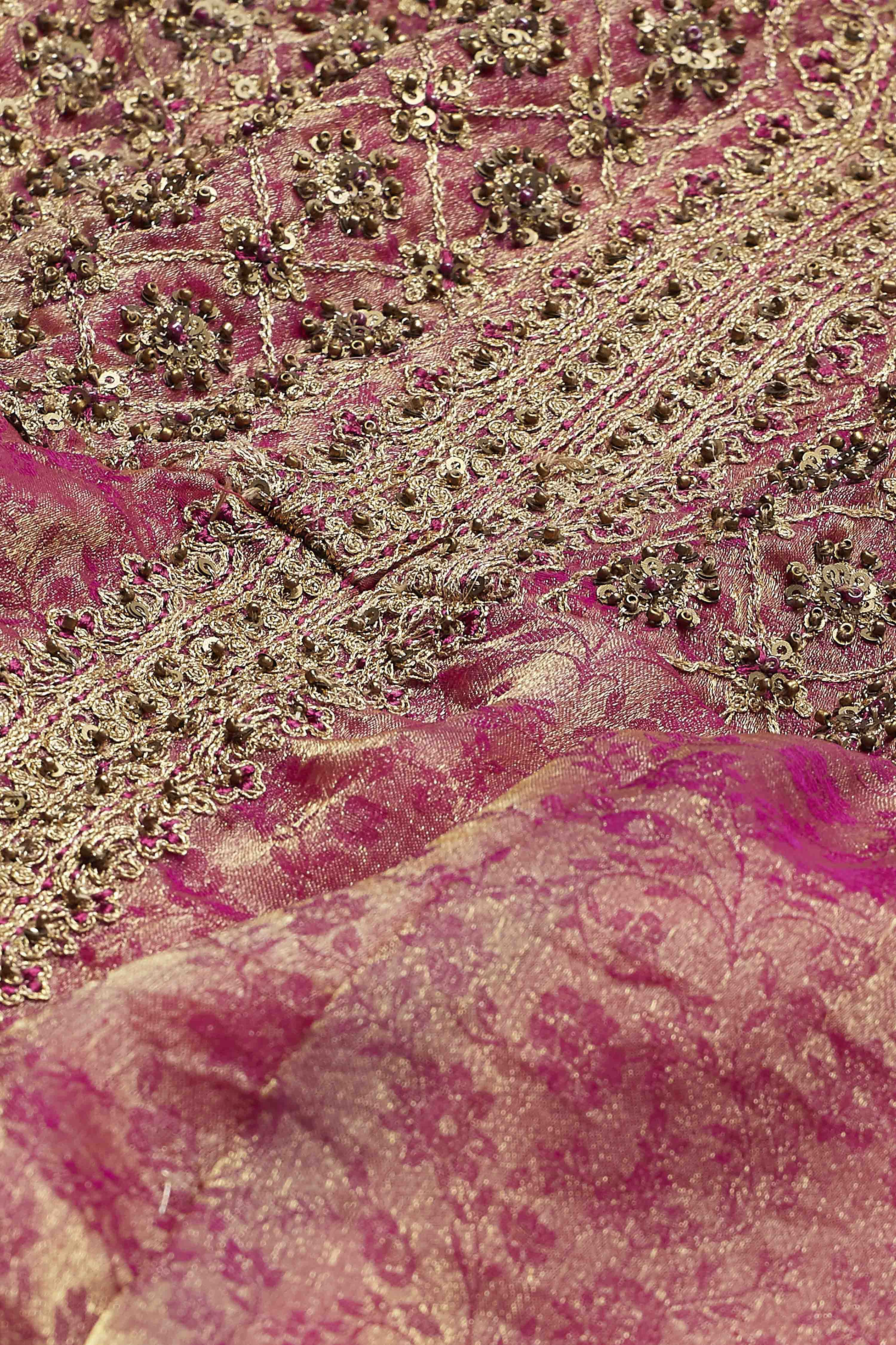 Fuchsia Viscose Blend Embroidered Fusion Set image number 3