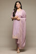 Red Cotton Straight Kurta Pants Suit Set image number 7