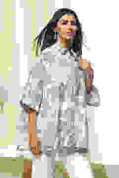 White Cotton Printed Relaxed Fit Shirt image number 4