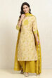 Orange Cotton Handloom Unstitched Suit Set image number 1