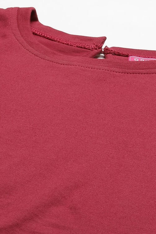 Cherry Red Straight Cotton Top image number 1