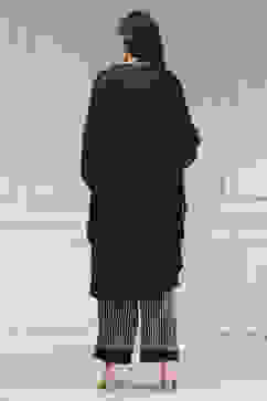 Black Modal Solid Kaftan Fusion Kurta Set image number 4