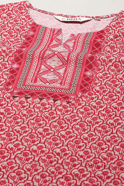 Pink Polyester Straight Kurti image number 1