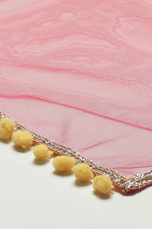 Yellow Cotton Short Top Lehenga Set image number 3