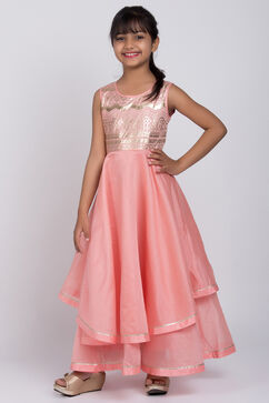Peach Poly Modal Flared Gown image number 2