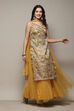 Yellow Poly Viscose Straight Kurta Skirt Suit Set image number 6