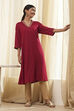 Blue Foil Printed Straight Kurta image number 0