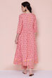 Pink Cotton High Slit Printed Kurta image number 5