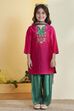 Pink Viscose Blend Straight Suit Set image number 6
