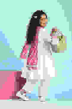 White Cotton Solid Anarkali Suit Set image number 5