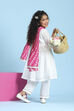 White Cotton Solid Anarkali Suit Set image number 5