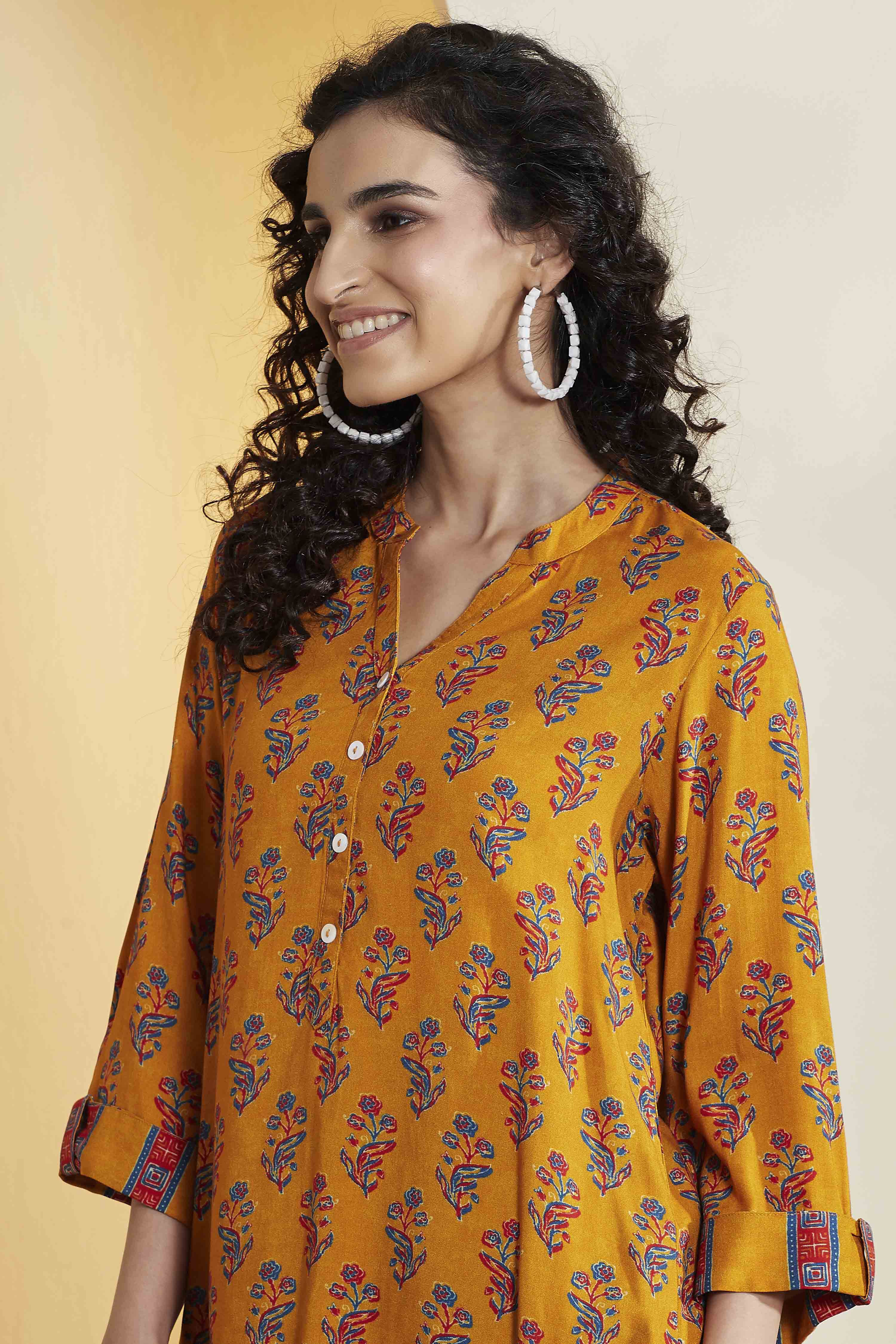 Indigo Viscose Rayon Straight Kurta image number 1