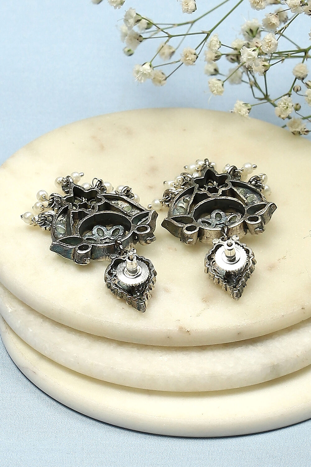 Mint Green Brass earrings image number 2