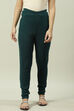 Teal Acrylic Woollen Jeggings image number 0