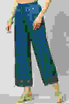 Teal Rayon Palazzo image number 0