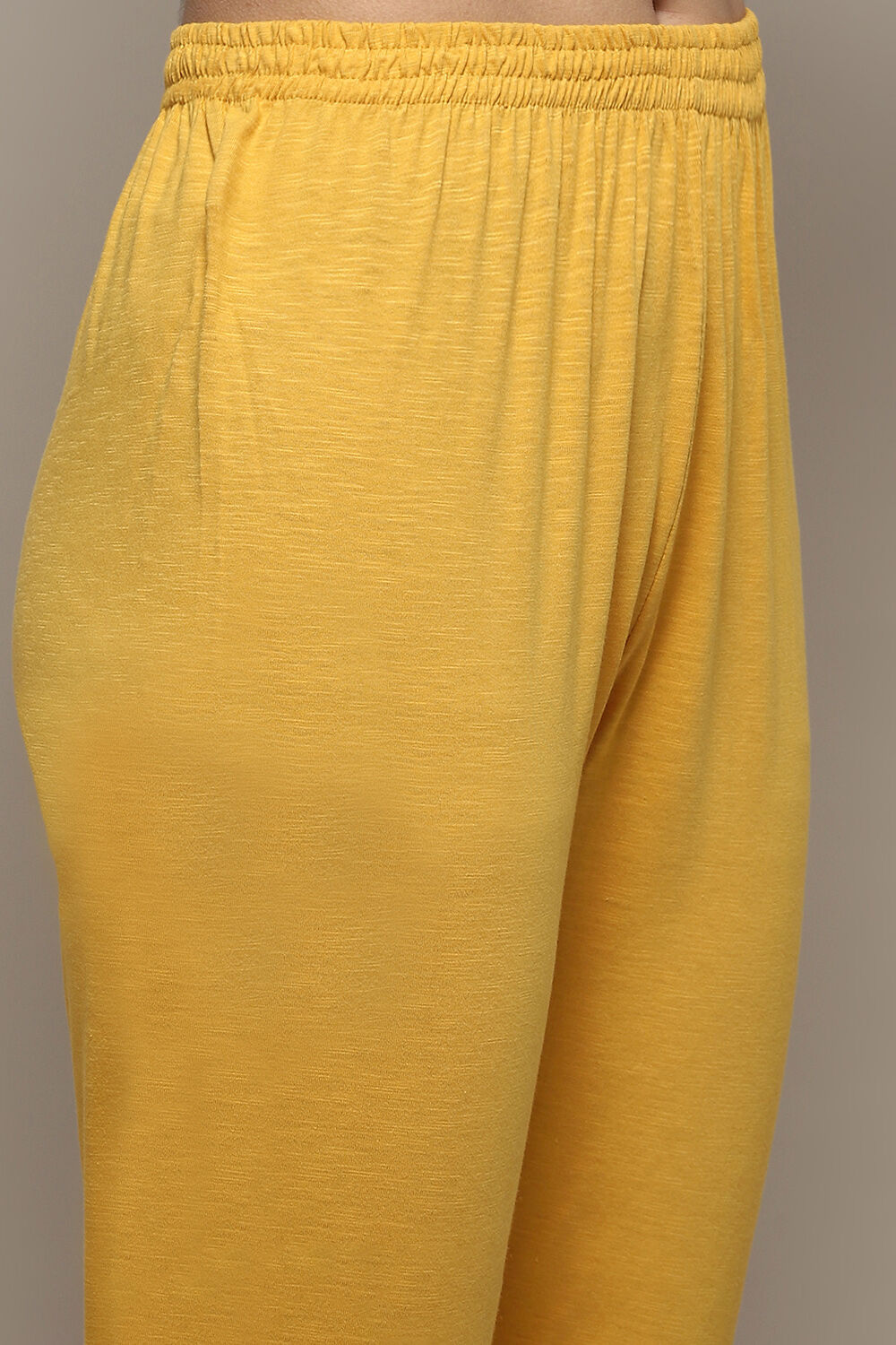 Yellow Voile Anarkali Kurta Churidar Suit Set image number 2