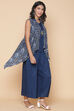 Blue Viscose Printed Short Top image number 4
