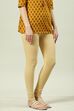 Beige Cotton Blend Solid Churidar image number 3