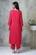 Blue Rayon Straight Kurta Pants Set image number 6