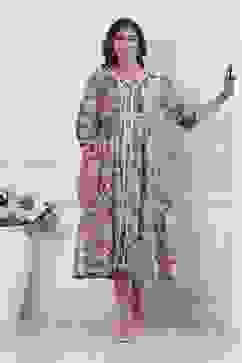 Nude Cotton A-Line Dress image number 0