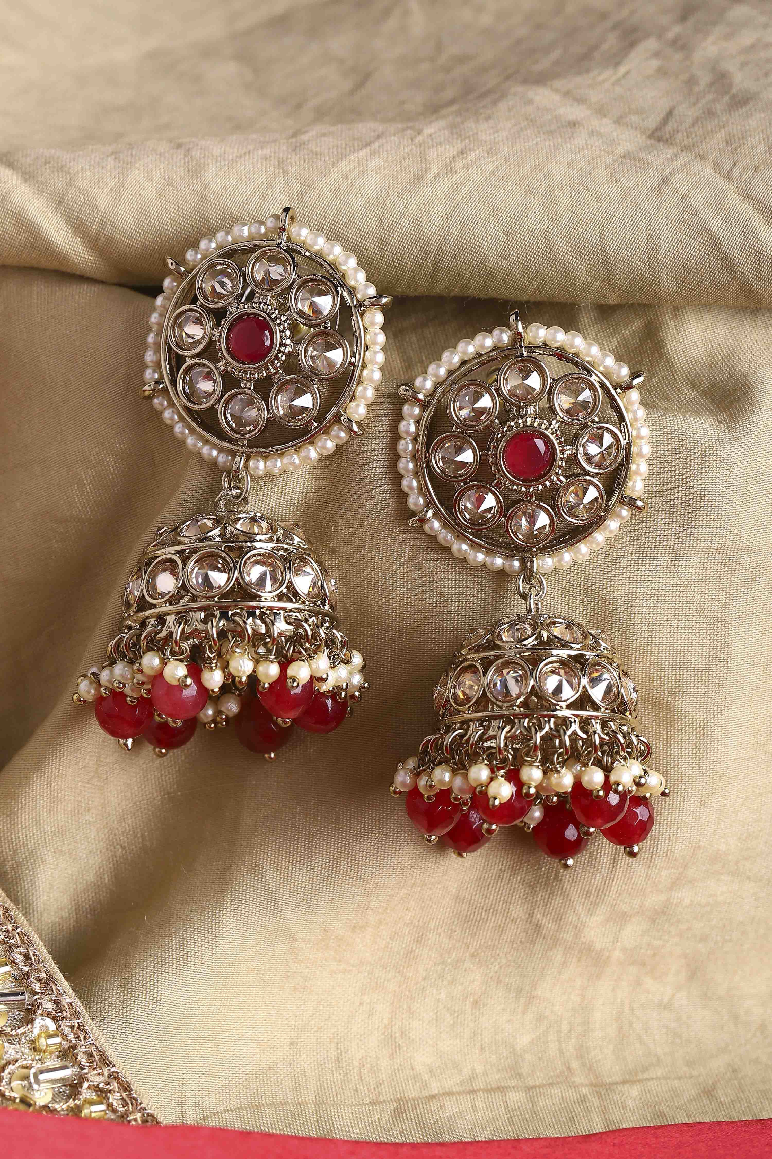 Red Pearl Earrings image number 4