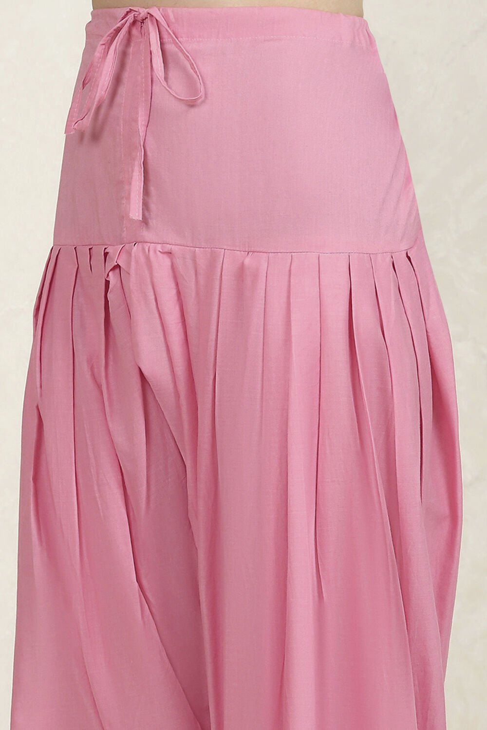 Pink Cotton Hand Embroidered Unstitched Suit Set image number 3