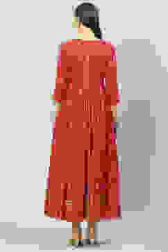 Cherry Red Cotton Dress image number 4