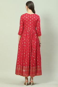 Cherry Red Cotton Dress image number 4