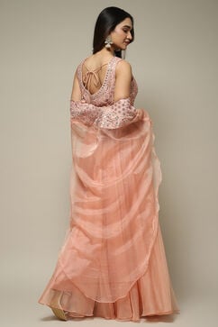 Powder Pink Cotton Silk Embroidered Lehenga Set image number 5