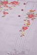Lavender Linen Machine Embroidered Unstitched Suit Set image number 15