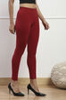 Maroon Cotton Blend Fitted Anklet image number 3