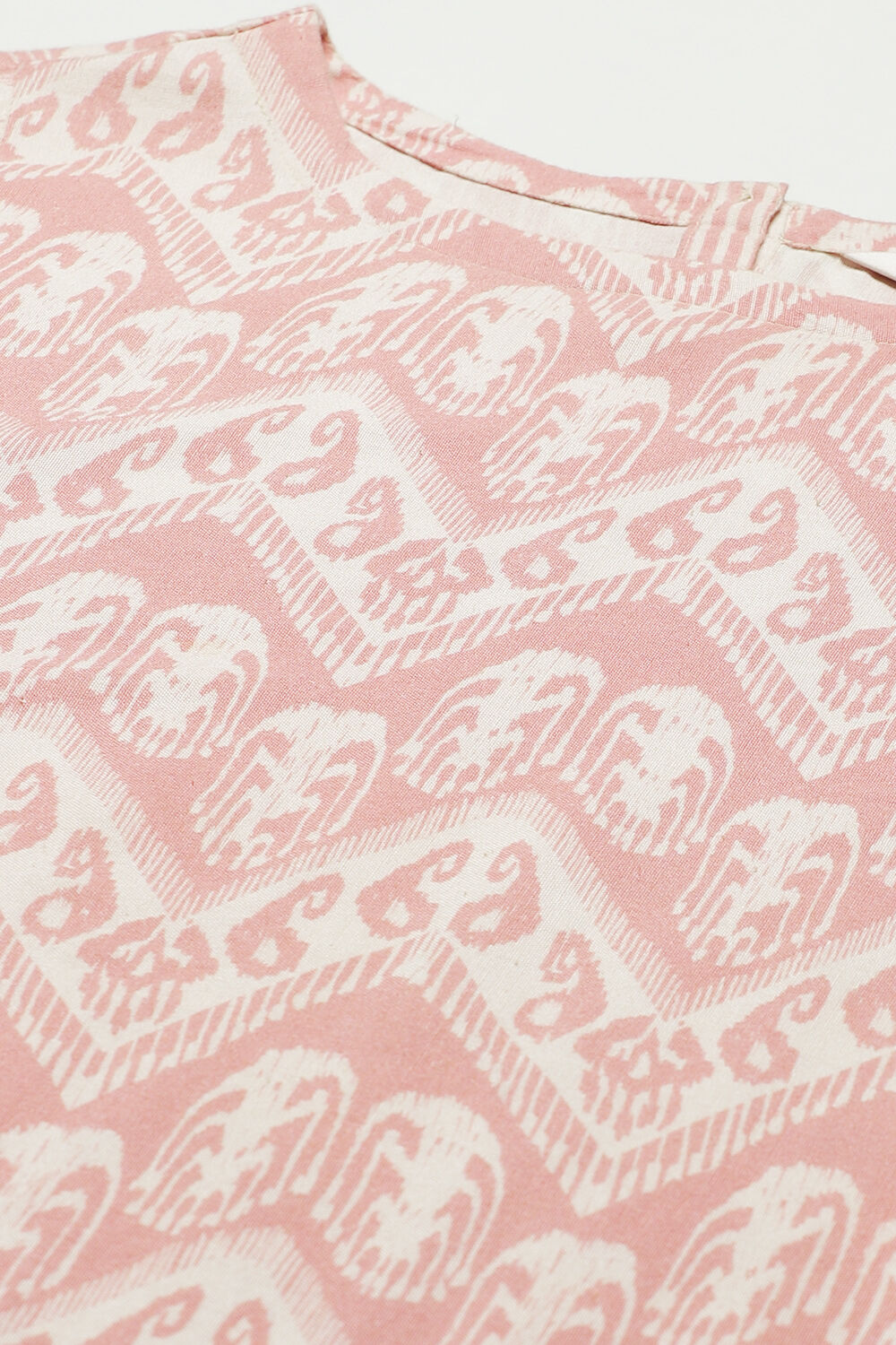 Dull Rose Rayon Straight Fusion Printed Kurta Set image number 1