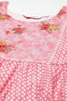 Coral Red Cotton Anarkali Kurta Churidar Suit Set image number 1