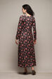 Black Knitted A-Line Printed Dress image number 3