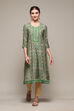 Green Poly Viscose Straight Printed Kurta image number 5