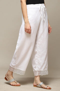 White Rayon Flax Palazzo image number 4