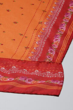 Red Printed Cotton Kalidar Kurta Legging Suit Set image number 3
