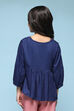 Blue Viscose A-Line Solid Top image number 4