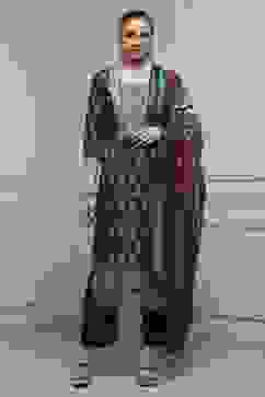 Black Silk Blend Printed- Embroidered Unstitched Suit Set image number 1