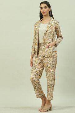 Beige Rayon Straight 3 Piece Set image number 5