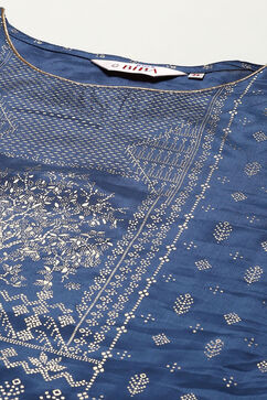 Teal Viscose Straight Printed Kurta image number 1