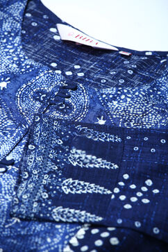 Indigo Rayon Printed Dress image number 1