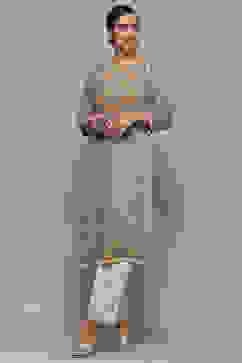 Beige Viscose Straight Kurta image number 5