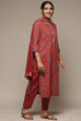 Cherry Cotton Straight Kurta Pants Suit Set image number 6