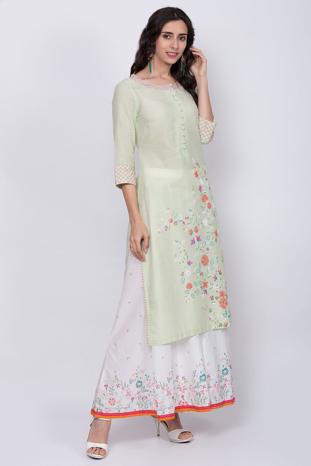 Green Straight Kurta image number 5