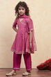 White Polyester Anarkali Suit Set image number 3
