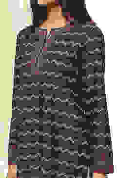 Black Printed Straight Short Kurta image number 1